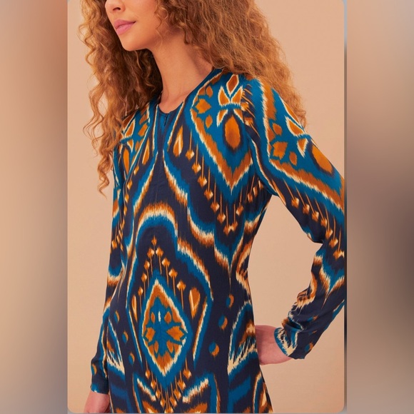 Farm Rio Blue Pineapple Ikat Maxi Dress - Picture 4 of 10